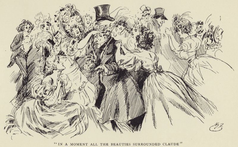 På ett ögonblick omgav alla skönheterna Claude av Harry Furniss