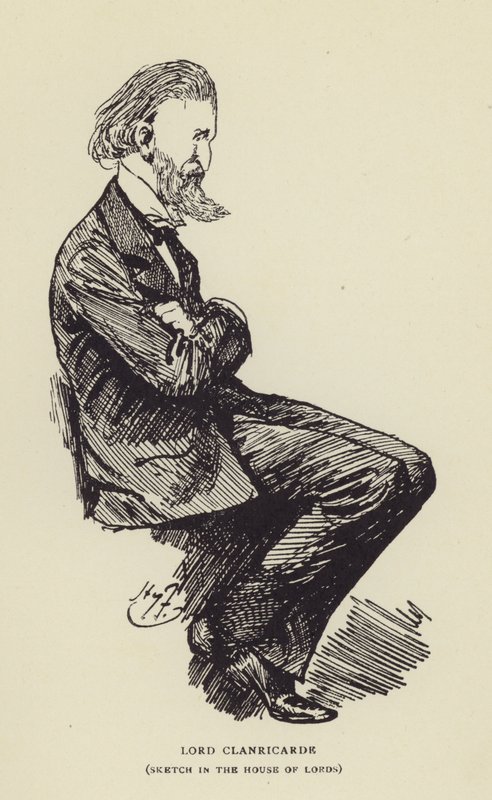 Lord Clanricarde, skiss i House of Lords av Harry Furniss