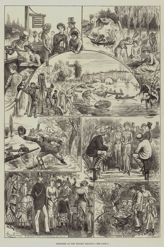 Skisser vid Henley-regattan av Harry Furniss