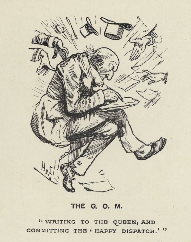 The Grand Old Man - GOM - W E Gladstone (litho) av Harry Furniss