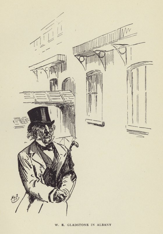 W E Gladstone i Albany av Harry Furniss
