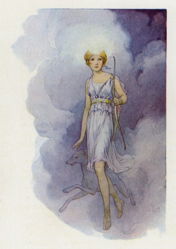 Hon hette Diana (färglitografi) av Harry George Theaker