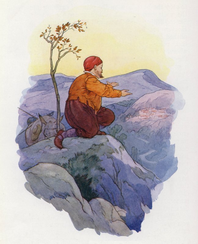 Illustration till Don Quijote (färglitografi) av Harry George Theaker