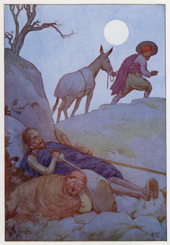 Illustration till Don Quijote (färglitografi) av Harry George Theaker