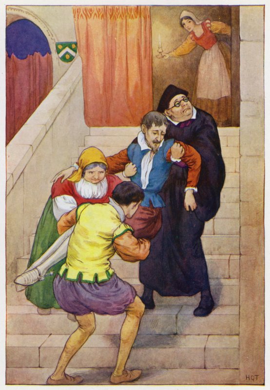 Illustration till Don Quijote (färglitografi) av Harry George Theaker