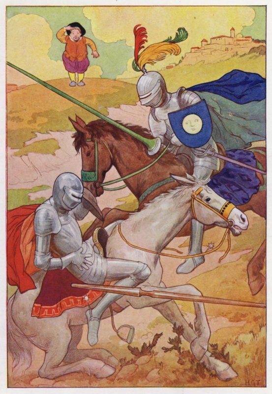 Illustration till Don Quijote (färglitografi) av Harry George Theaker
