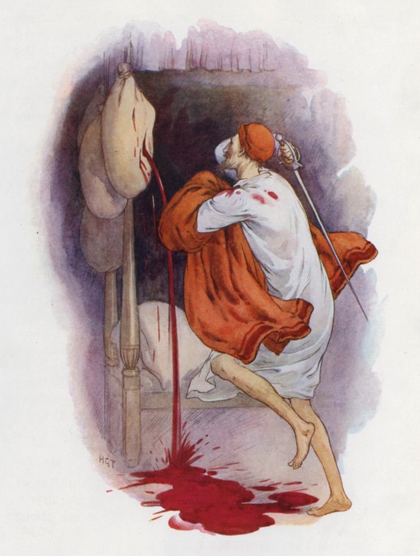 Illustration till Don Quijote (färglitografi) av Harry George Theaker