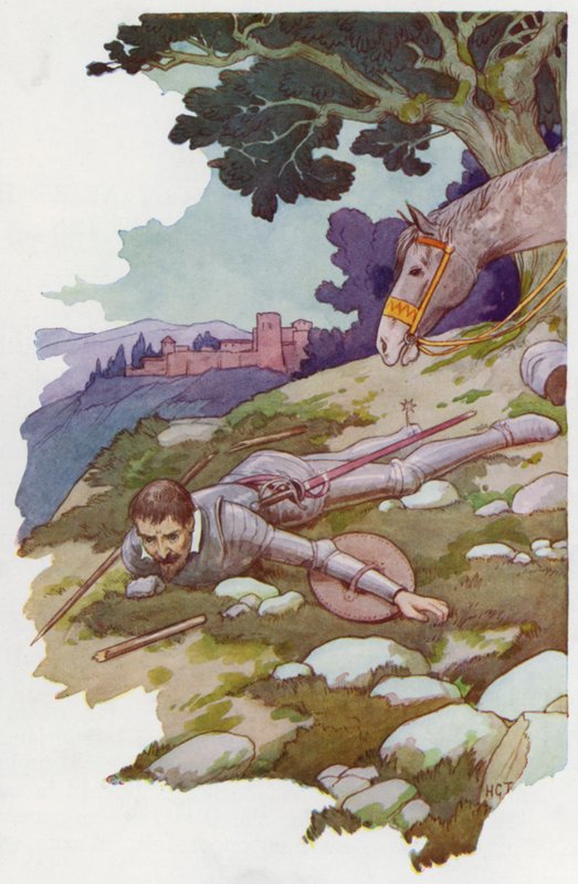 Illustration till Don Quijote (färglitografi) av Harry George Theaker