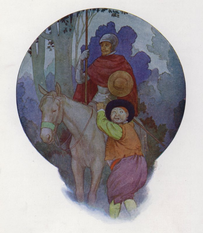 Illustration till Don Quijote (färglitografi) av Harry George Theaker