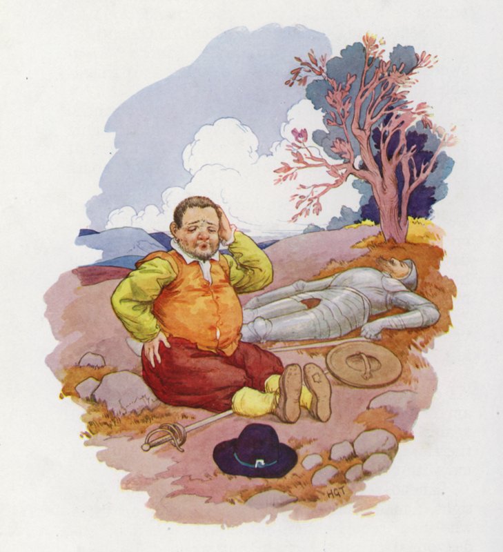 Illustration till Don Quijote (färglitografi) av Harry George Theaker