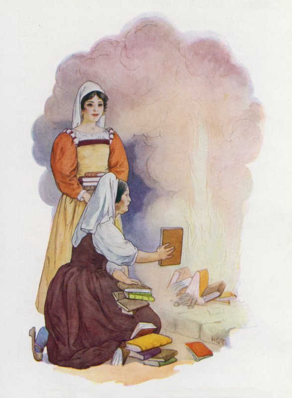 Illustration till Don Quijote (färglitografi) av Harry George Theaker