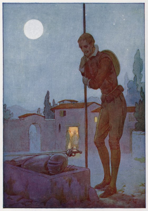 Illustration till Don Quijote (färglitografi) av Harry George Theaker