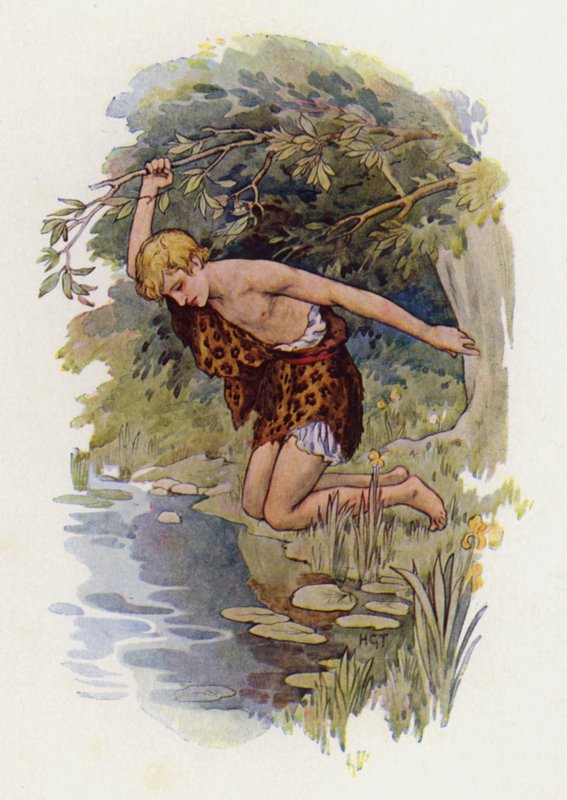 Narcissus (färglitografi) av Harry George Theaker