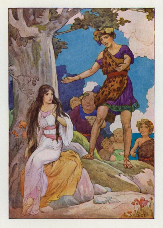 Fattig, förlorad gråtande Ariadne (färglitografi) av Harry George Theaker