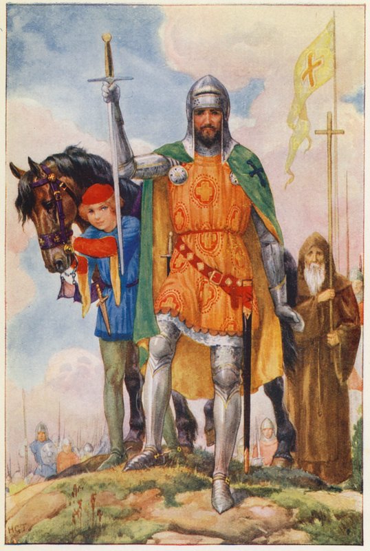 Stormästaren av Alcantara och eremiten (färglitografi) av Harry George Theaker