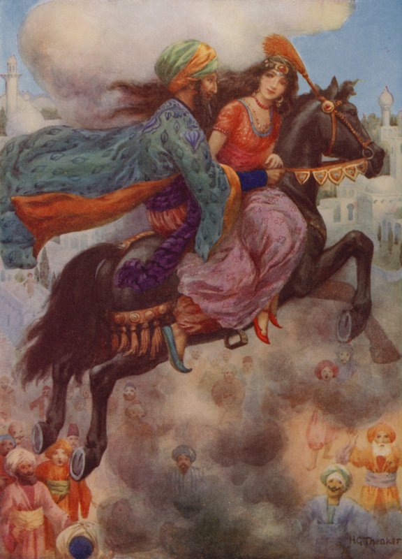 Prinsessan återvänder till Persien (färglitografi) av Harry George Theaker