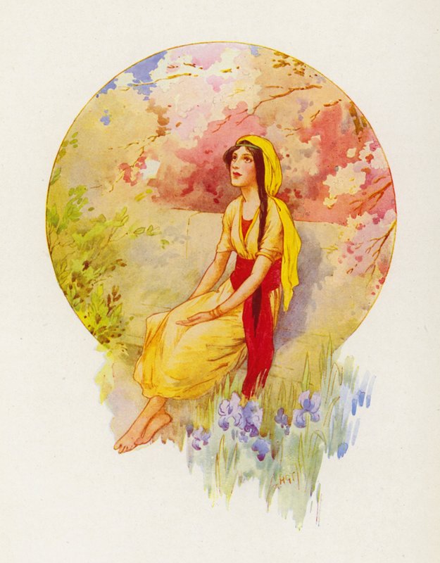 Jairus dotter (färglitografi) av Harry George Theaker