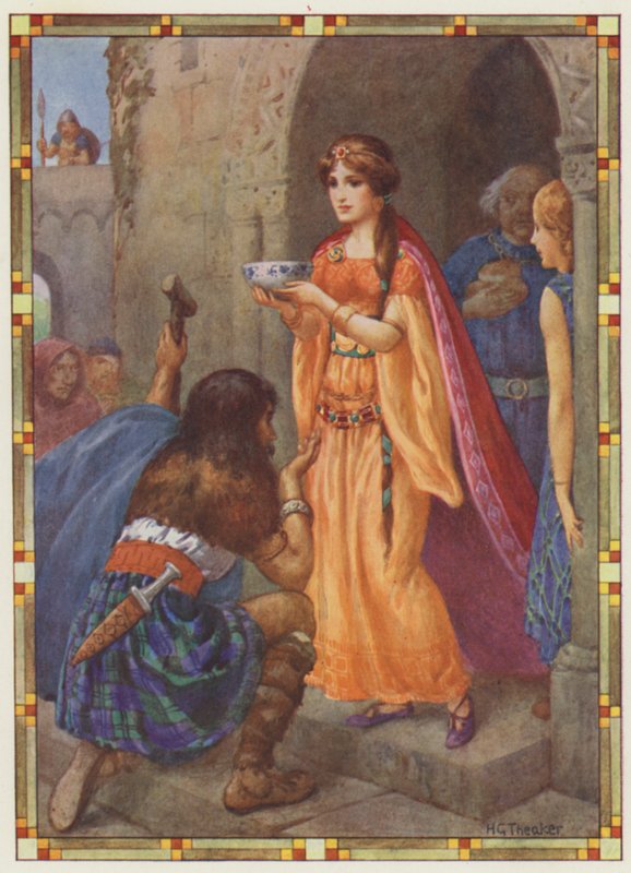 "The lady of Loch Awe", polletten (färglitografi) av Harry George Theaker