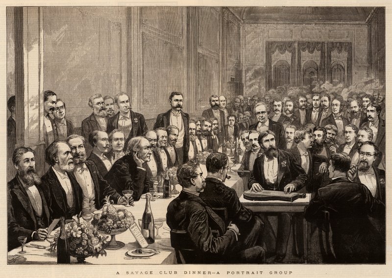 En Savage Club Dinner, en porträttgrupp av Harry Hamilton Johnston