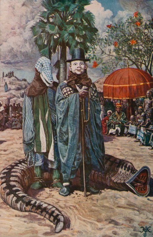 De maskerade mummarna från Yoruba, sett av Clapperton och Lander av Harry Hamilton Johnston