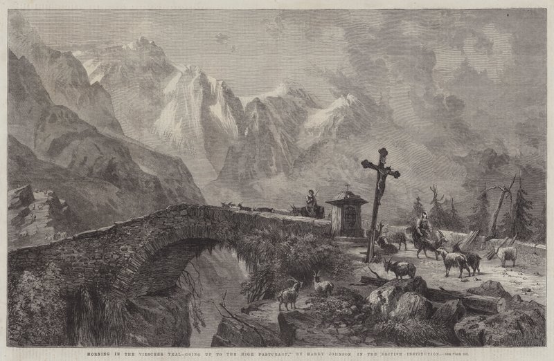 Morgon i Viescher Thal, på väg upp till High Pasturage av Harry John Johnson