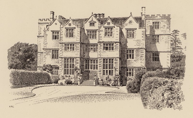 Chastleton House, Oxfordshire (färg litho) av Harry Percy Clifford