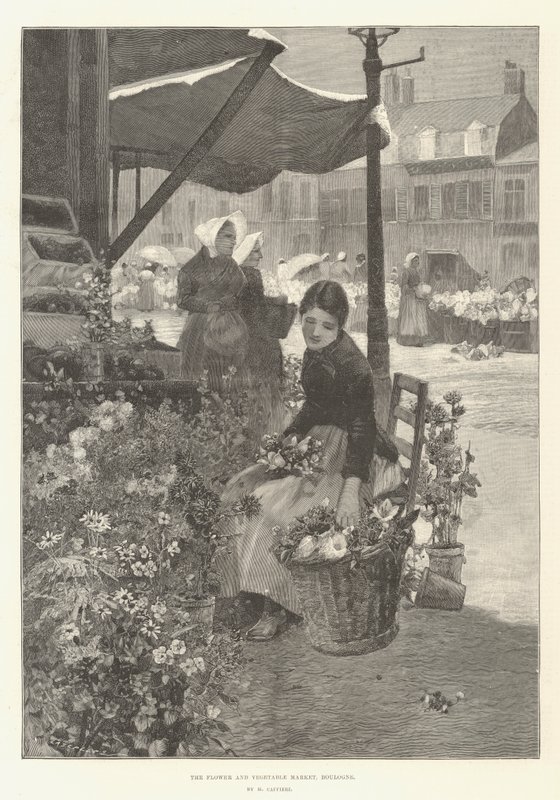 Blomster- och grönsaksmarknaden, Boulogne av Hector Caffieri