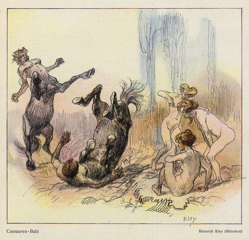 Kentaurernas uppvaktning av Heinrich Kley