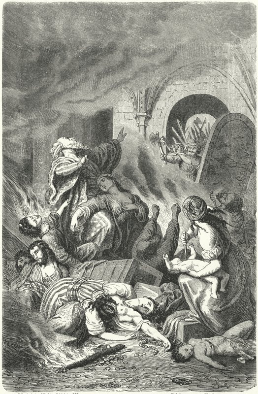Massaker på judarna i York av Heinrich Leutemann