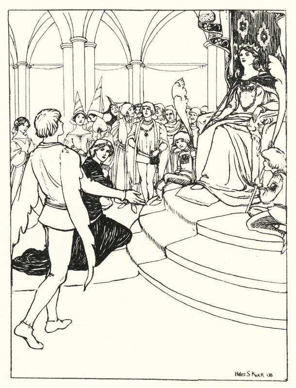 The Youth at the Court of the Fairy Queen (gravyr) av Helen S. Kuck