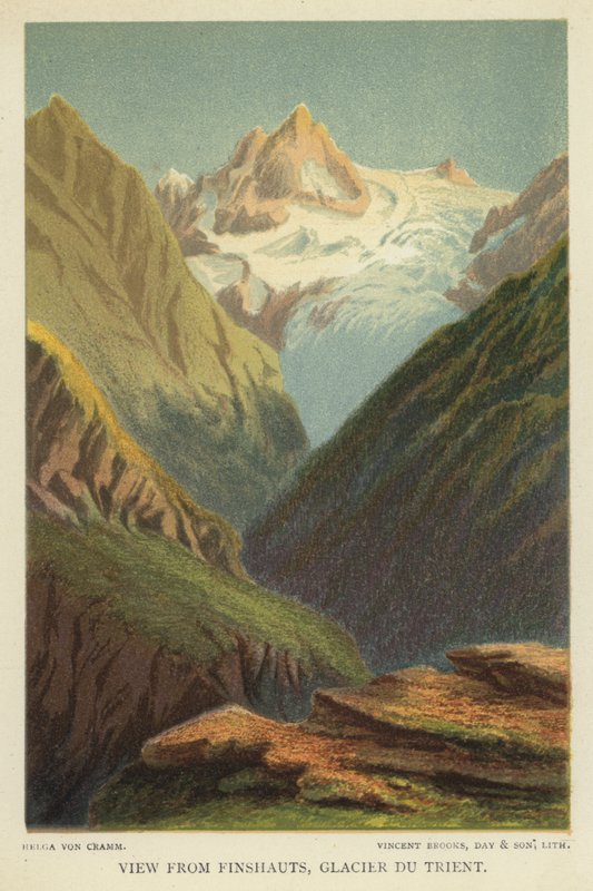 Utsikt från Finshauts, Glacier du Trient av Helga von Cramm