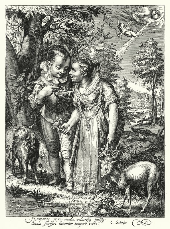 Fjäder (gravyr) av Hendrik (after) Goltzius