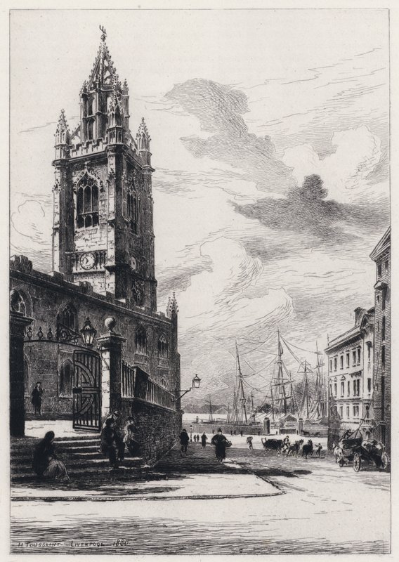 St Nicholas Church, Liverpool (etsning) av Henri (after) Toussaint