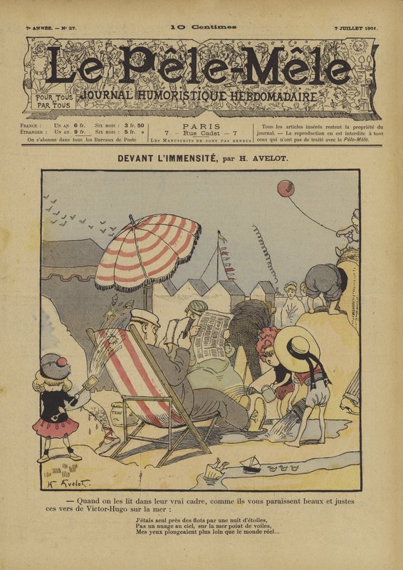 Innan ofantligheten. Illustration för Le Pele-Mele, 1901 av Henri Avelot