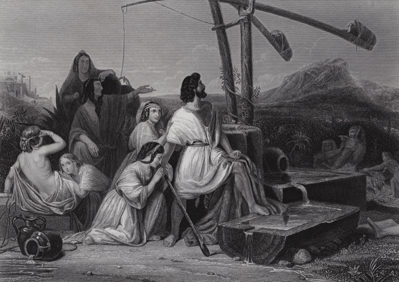Moses i Midjans land (gravyr) av Henri Frederic (after) Schopin
