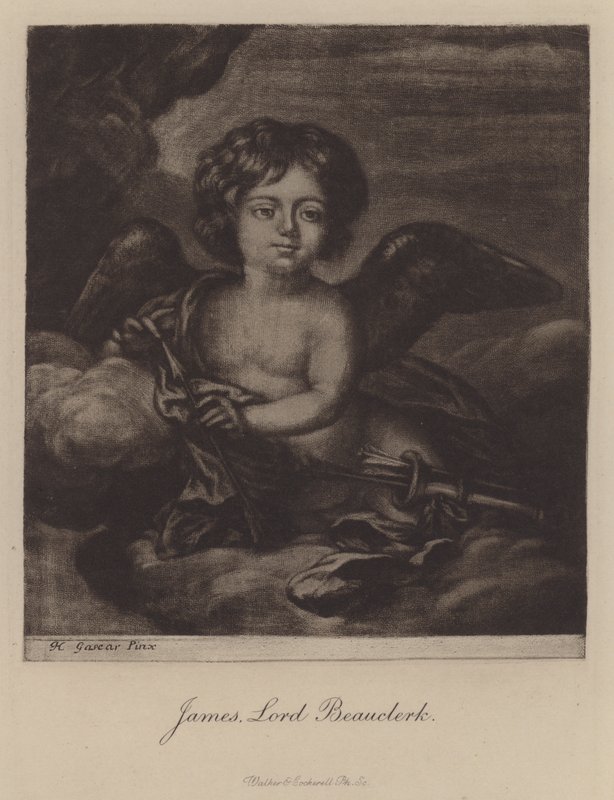 James, Lord Beauclerk, andra son till kung Charles II och Nell Gwyn (gravyr) av Henri Gascar
