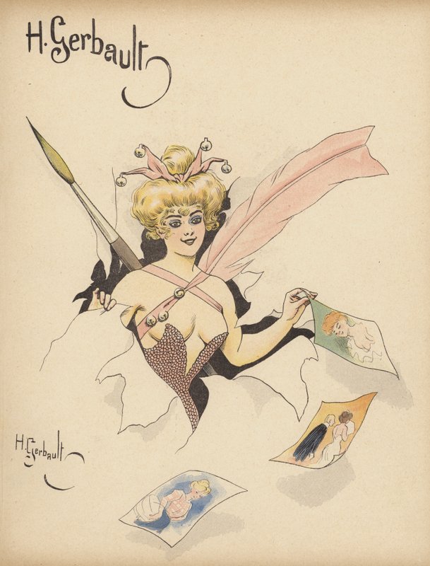 Konst (färg litho) av Henri Gerbault