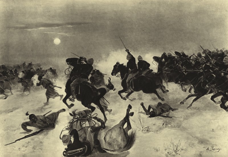 Slaget vid Kassassin, 1882 (gravyr) av Henri Louis Dupray