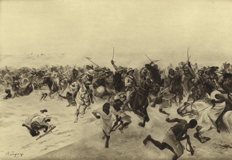 Slaget vid Omdurman, 1899 (gravyr) av Henri Louis Dupray