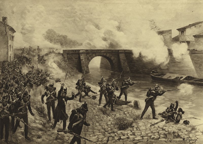 Slaget vid Toulouse, 1814 (gravyr) av Henri Louis Dupray