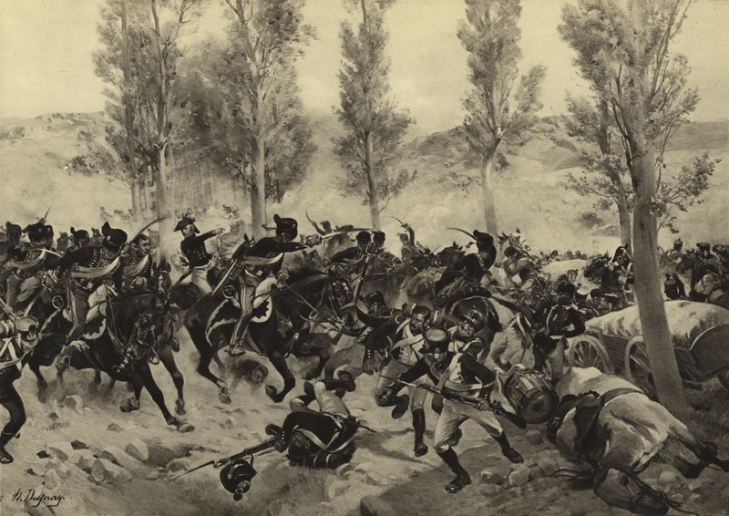 Slaget vid Vitoria, 1813 (gravyr) av Henri Louis Dupray