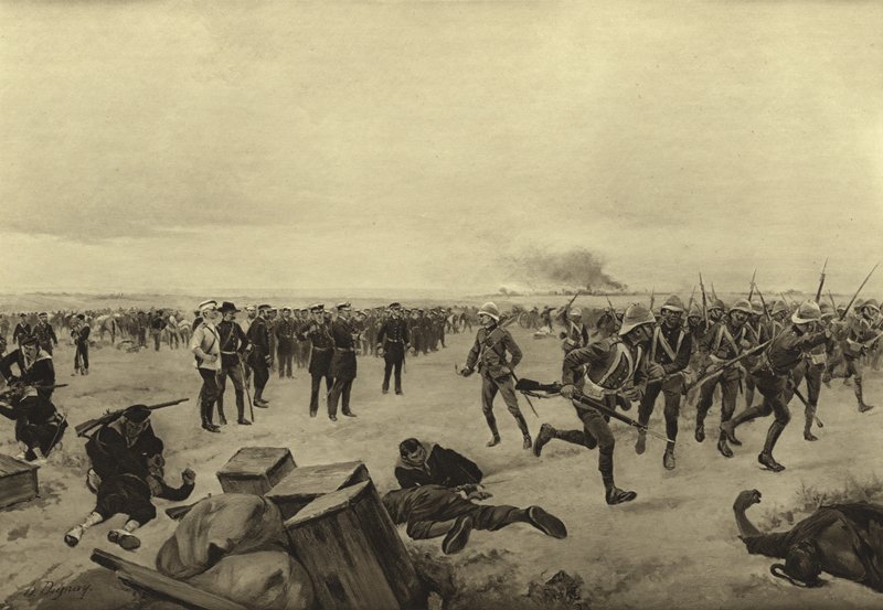 Försvar av den kinesiska legationen, 1900 (gravyr) av Henri Louis Dupray