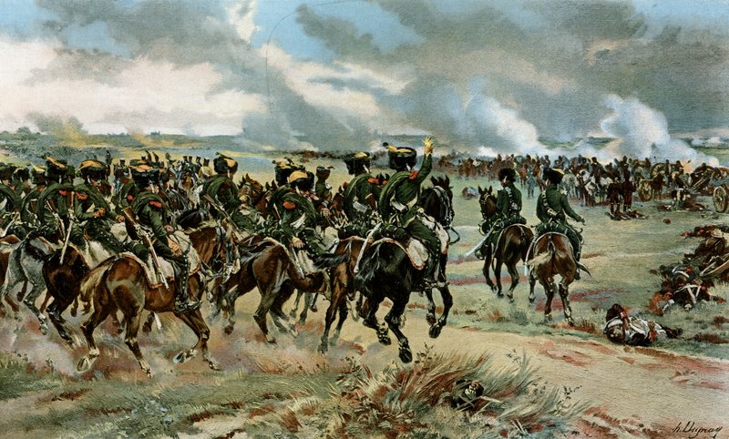Le 20th Chasseurs i Wagramswed av Henri Louis Dupray