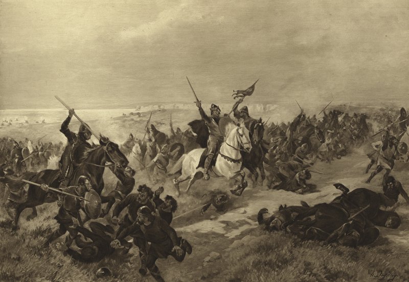 Slaget vid Hastings, 1066 (gravyr) av Henri Louis Dupray