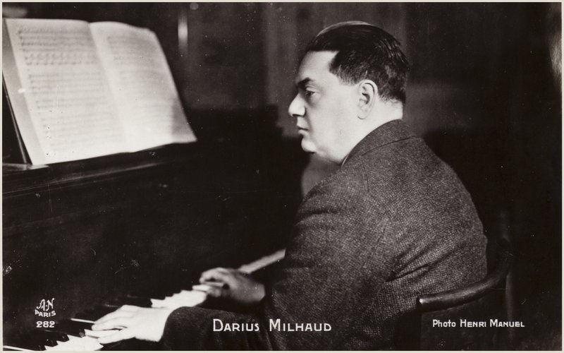 Porträtt av Darius Milhaud (svartvitt foto) av Henri Manuel