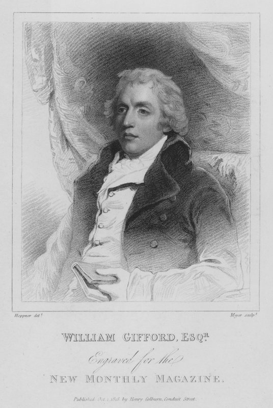 William Gifford, engelsk satirisk poet, kritiker och redaktör för Quarterly Review av Henri after Meyer