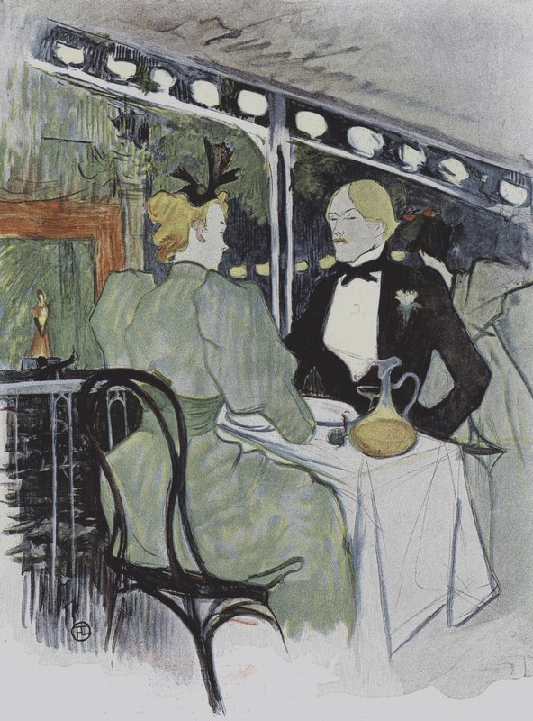 Illustration från Pleasure in Paris av Henri de Toulouse Lautrec
