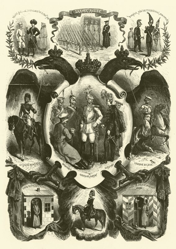 Soldater och uniformer från den ryska armén av Henri de after Montaut