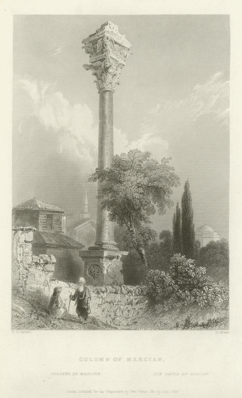 Marciankolonnen, Konstantinopel, 1839 av Henry Adlard