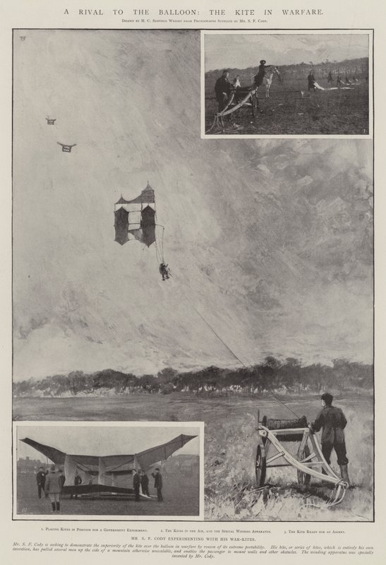 En rival till ballongen, draken i krigföring av Henry Charles Seppings Wright